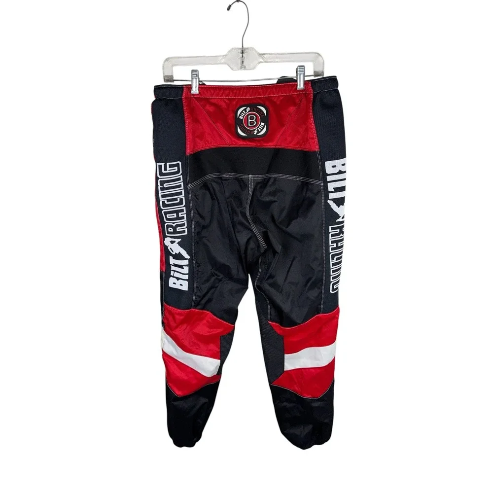 Bilt Racing Men Red Black White Motocross Riding Pants Size 38 Waterproof Coated